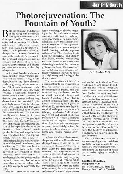 Photorejuvenation: the Fountain of Youth journal banner
