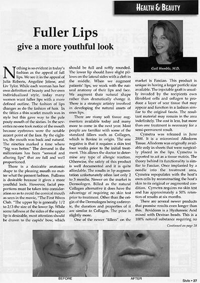 Fuller Lips give a more youthful look journal banner